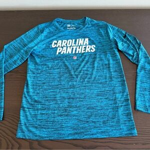 Carolina Panthers Youth The Nike Tee Dry Fit Long Sleeve Shirt Size Medium 10-12